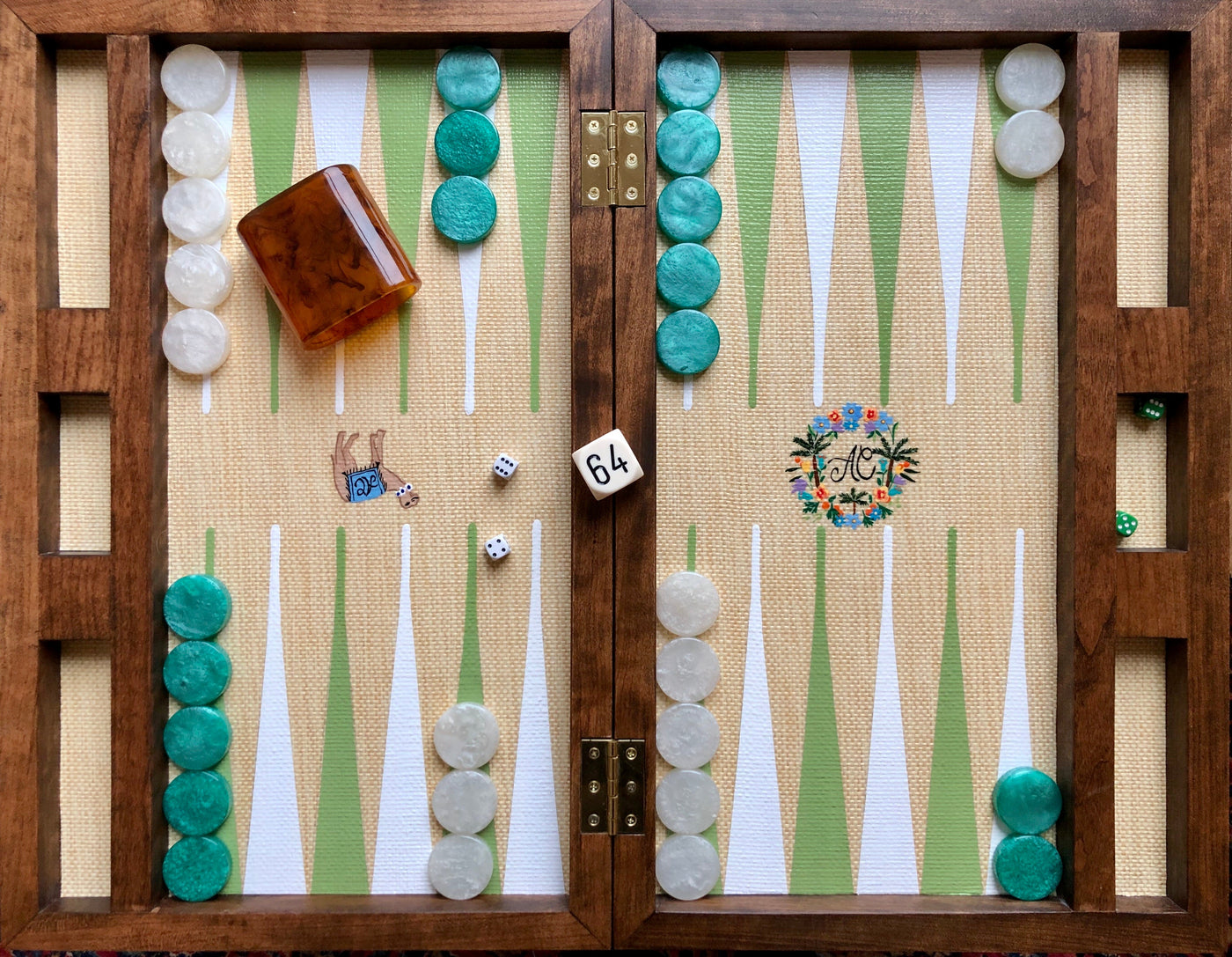 Custom Walnut Backgammon Board